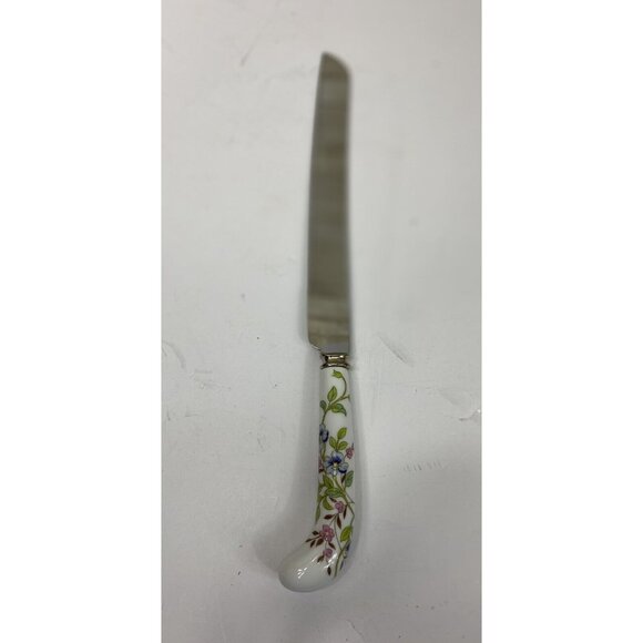Prill Sheffield England Floral Cornflower Porcelain Handled Stainless Cake Knife - Picture 8 of 8
